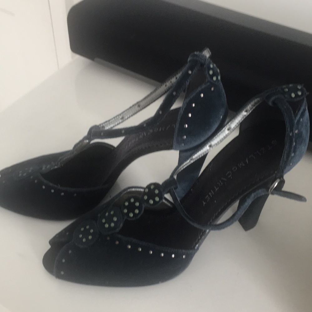 Stella McCartney Blue Velvet Studded heels